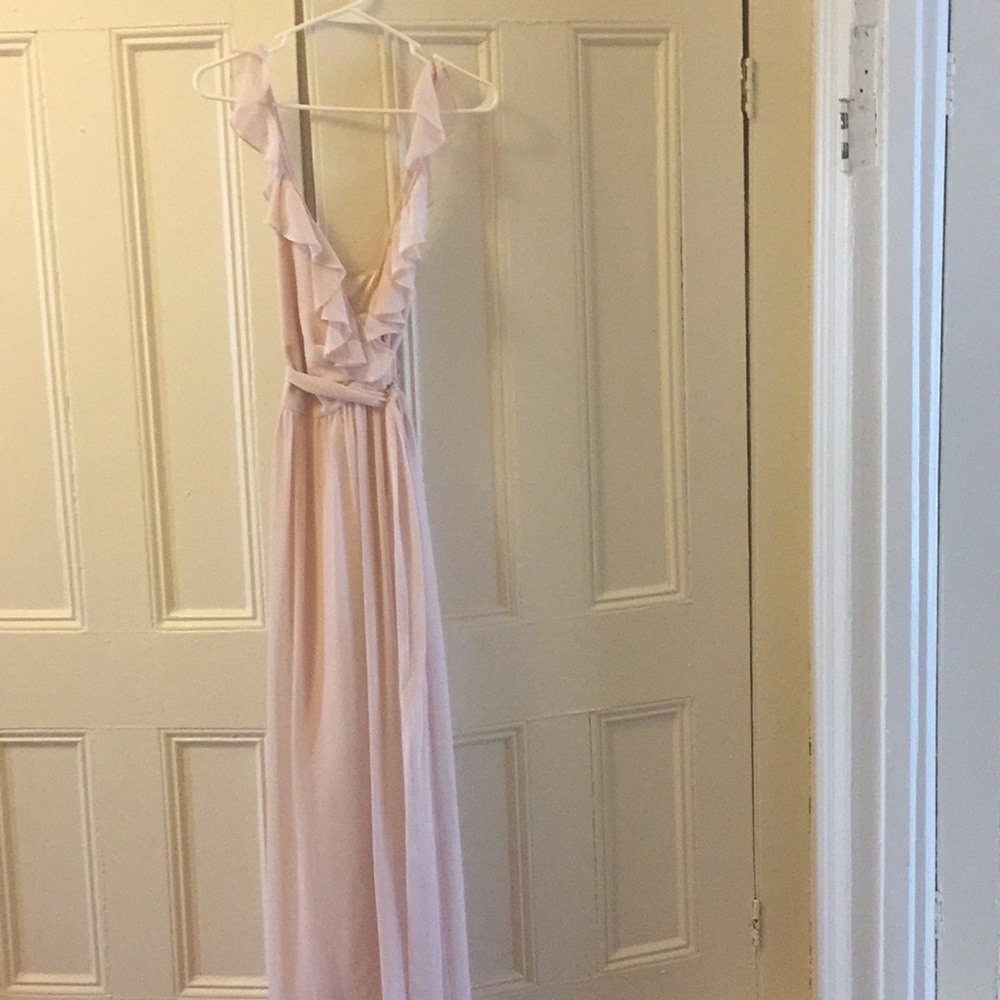 Joanna August Pink Full-Length Bridesmaid Dress XS